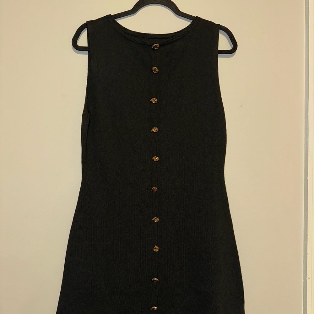 Black Sleeveless Button-Down Dress